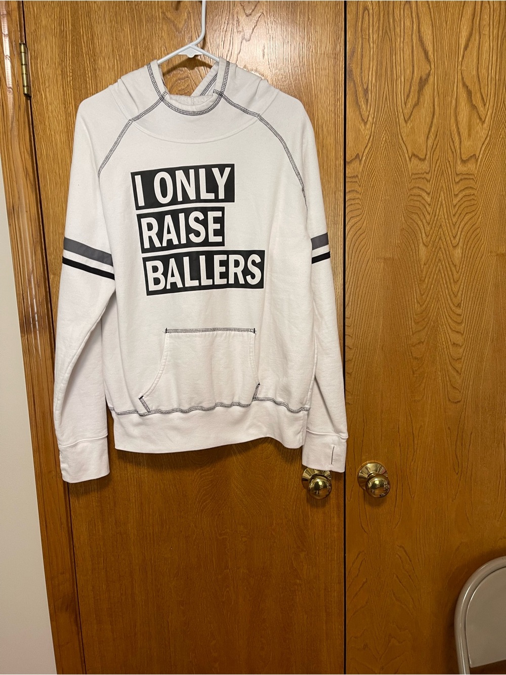 Augusta Sportswear White Crewneck Hoodie with Black Graphic